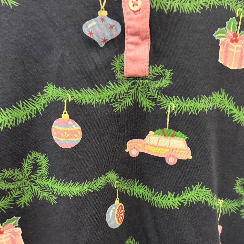 The Beaufort Bonnet Company Navy and Pink Kids Pajama Top - Picture 6 of 9